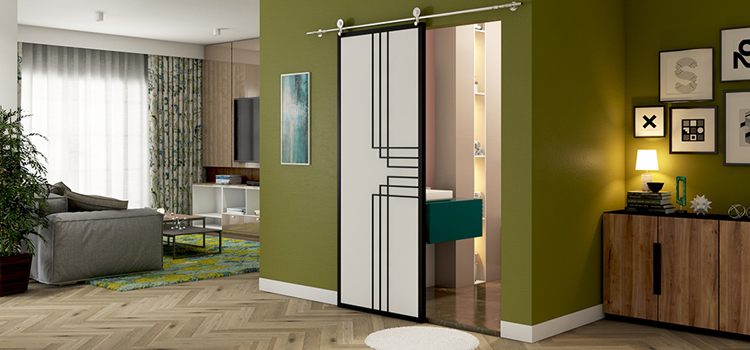 sliding bathroom door installation in Alamo